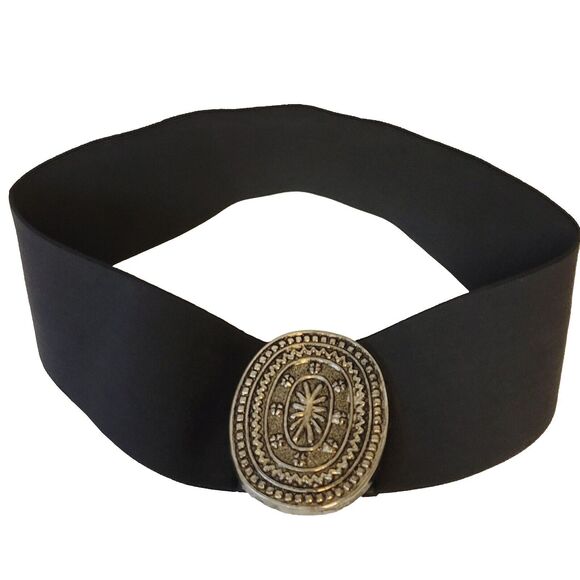 Vintage Accessories By PEARL Made In USA Black Stretch Sz M Women Belt - Picture 1 of 9